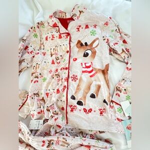 NWT Kids Rudolph Pajamas - 2 piece Long Sleeve Large 10/12